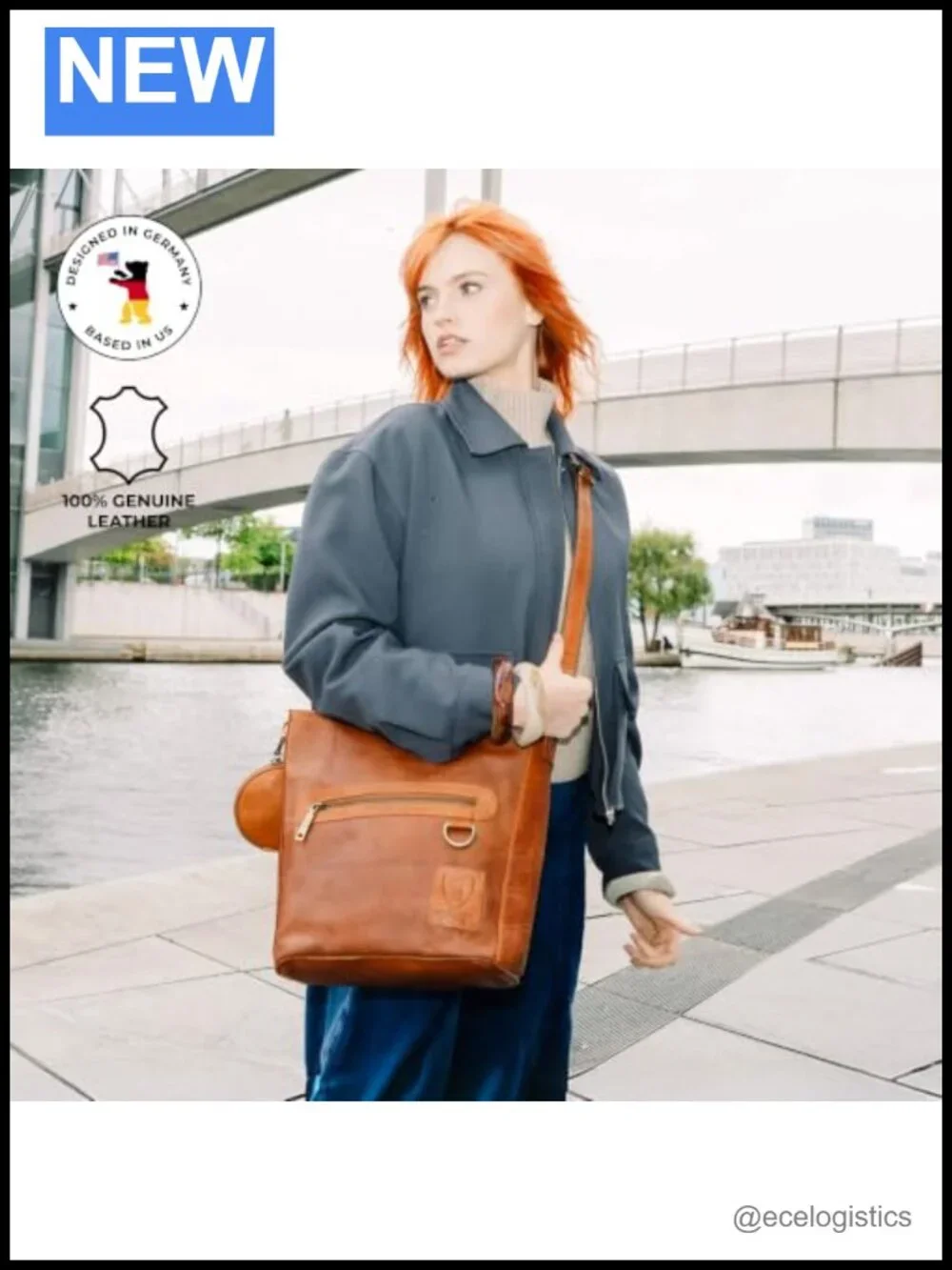 Genuine Leather Women's Crossbody Bag Adjustable Strap